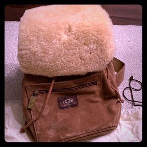 UGG Suede and Sheepskin Backpack